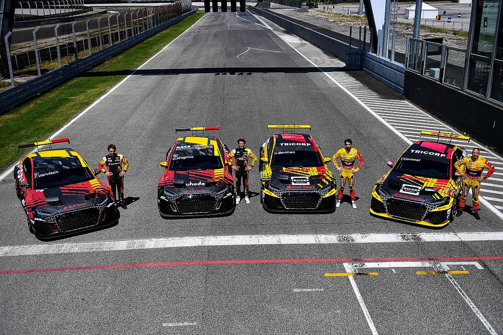 Gilles Magnus, Nathana&euml;l Berthon, Fr&eacute;d&eacute;ric Vervisch, Tom Coronel, Comtoyou Team Audi Sport, Audi RS 3 LMS TCR