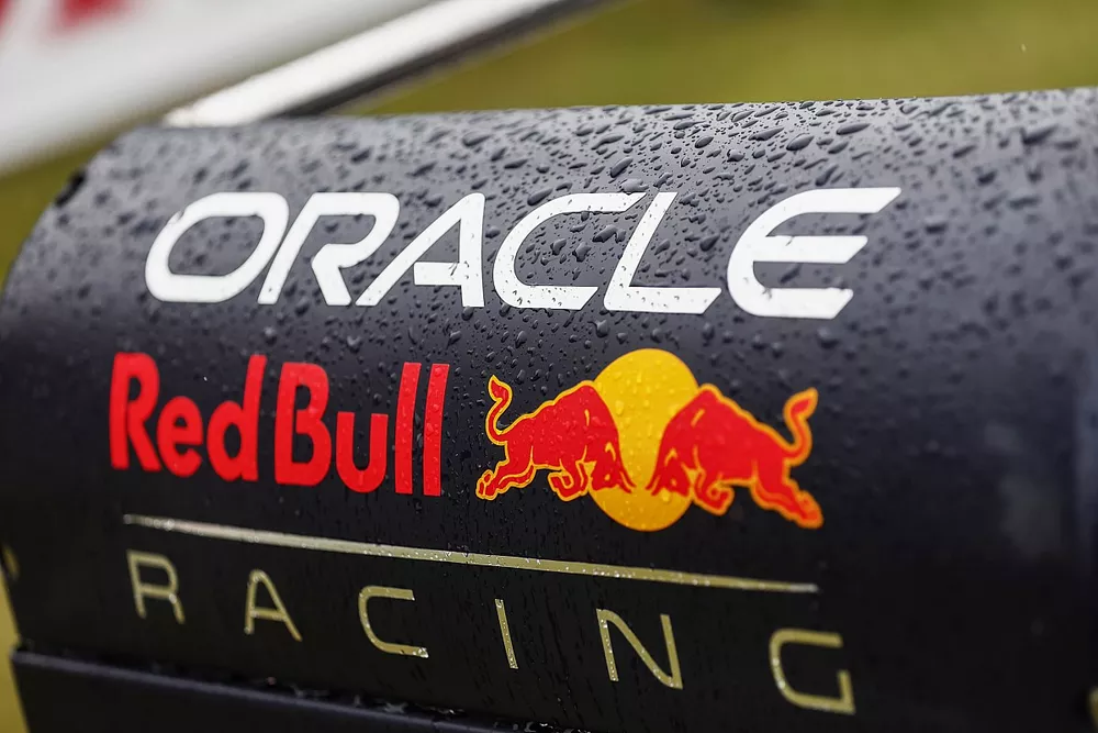 Rain drops on Red Bull pit equipment