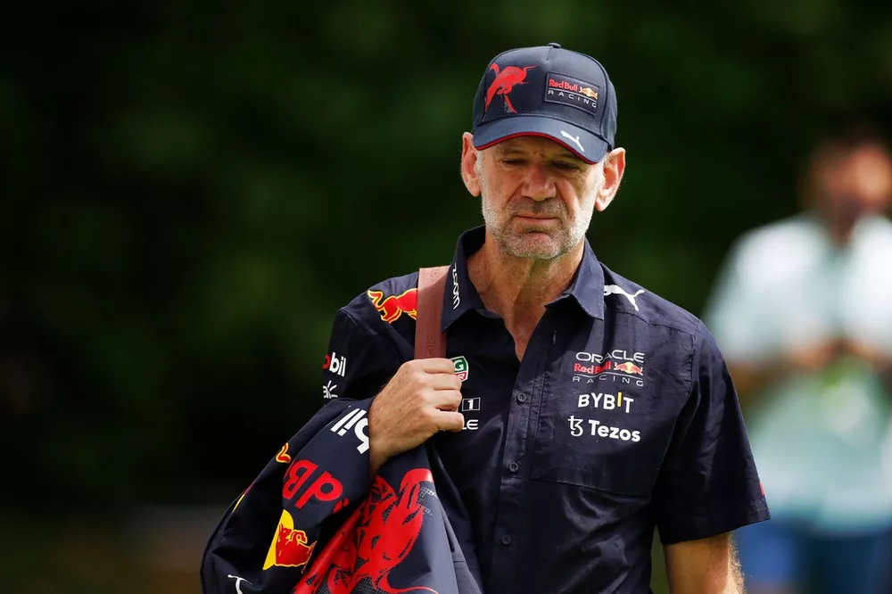 Adrian Newey, Chief Technology Officer, Red Bull Racing, arrives at the track