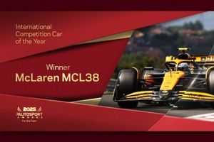 El McLaren MCL38, mejor coche del año; Norris y Stella, premiados en los Autosport Awards
