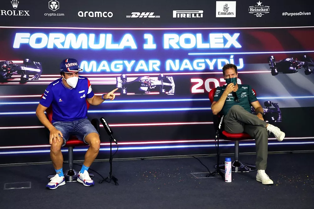 Fernando Alonso, Alpine F1, Sebastian Vettel, Aston Martin