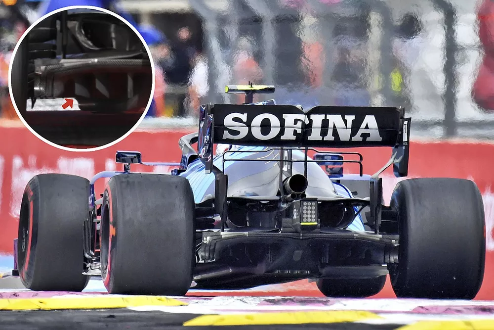 Comparaci&oacute;n del difusor del Williams FW43B