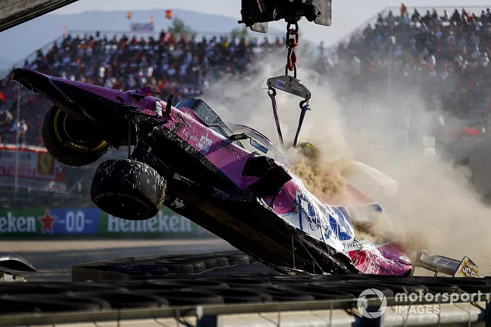 La Racing Point RP20 de Lance Stroll apr&egrave;s son accident