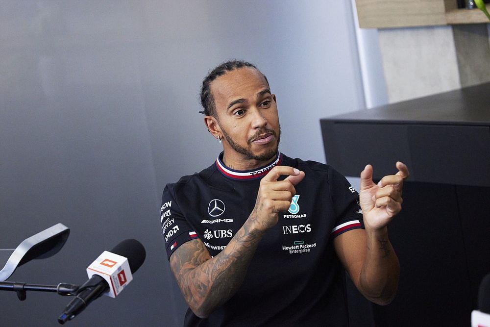 Lewis Hamilton, Mercedes speaks to the media