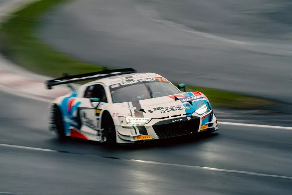 #74 Audi Sport Team Valvoline Audi R8 GT3 Evo II: Brad Schumacher, Kelvin van der Linde, Nathanael Berthon