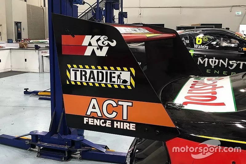 New rear endplates on the Ford Mustang for Chaz Mostert, Tickford Racing
