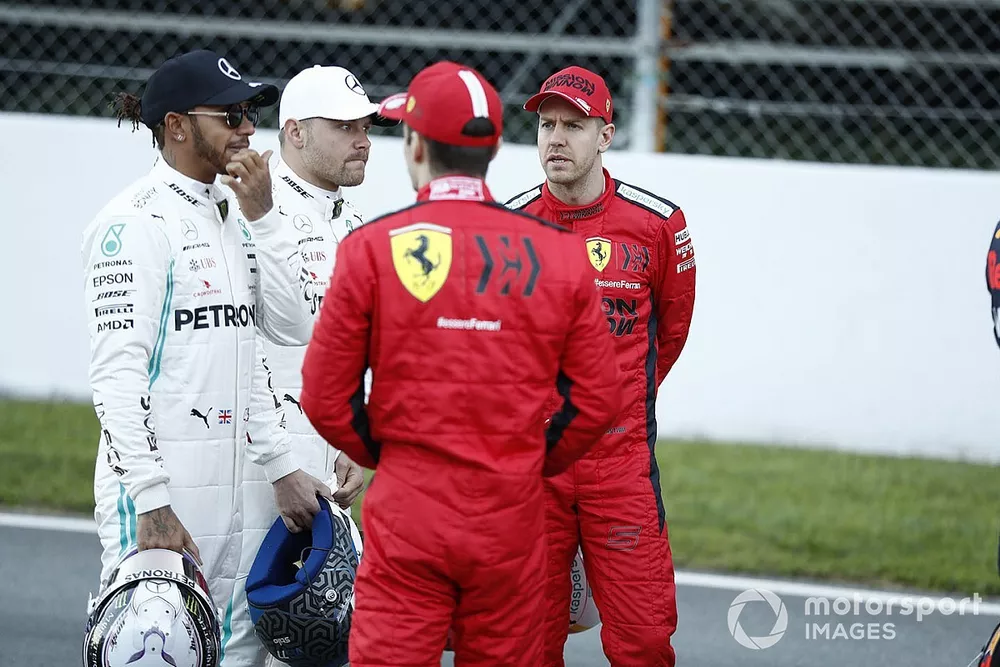 Lewis Hamilton, Mercedes-AMG Petronas F1, Valtteri Bottas, Mercedes-AMG Petronas F1, Sebastian Vettel, Ferrari y Charles Leclerc, Ferrari 