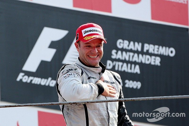 Podium: race winner Rubens Barrichello, Brawn GP