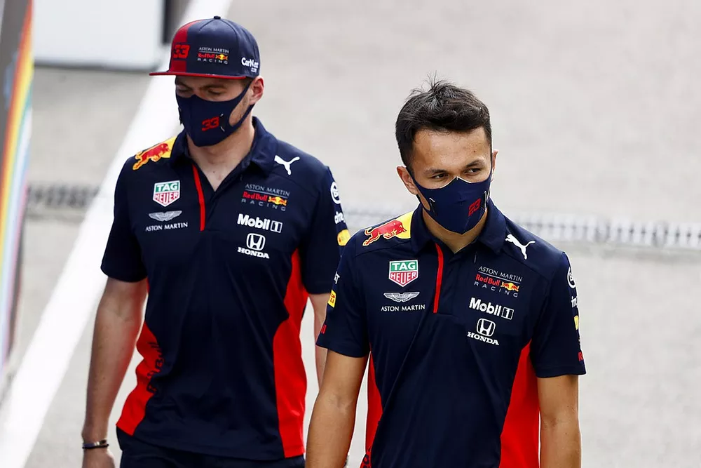 Max Verstappen, Red Bull Racing and Alex Albon, Red Bull Racing 