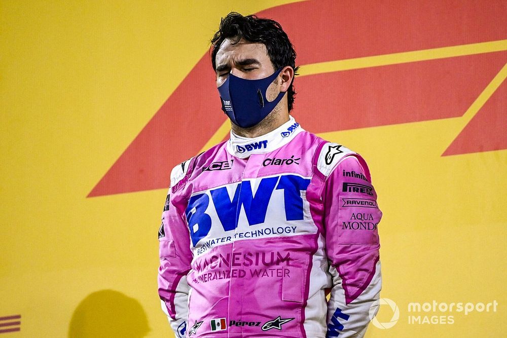 Podio: ganador Sergio Pérez, Racing Point