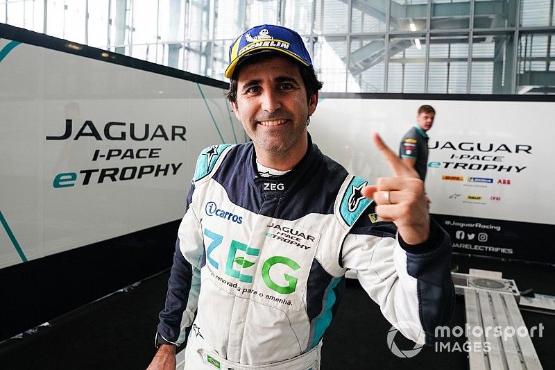 Sérgio Jimenez, Jaguar Brazil Racing, celebrates victory