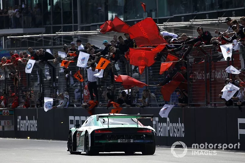 Race winner #4 Audi Sport Team Phoenix Audi R8 LMS: Pierre Kaffer, Frank Stippler, Fr&eacute;d&eacute;ric Vervisch, Dries Vanthoor