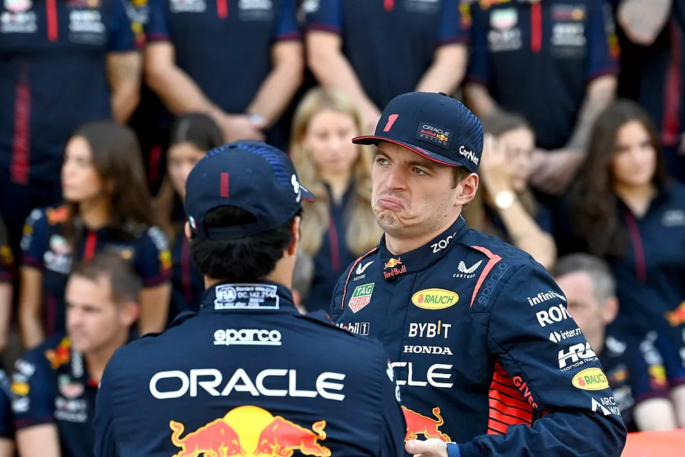 Sergio Perez, Red Bull Racing and Max Verstappen, Red Bull Racing
