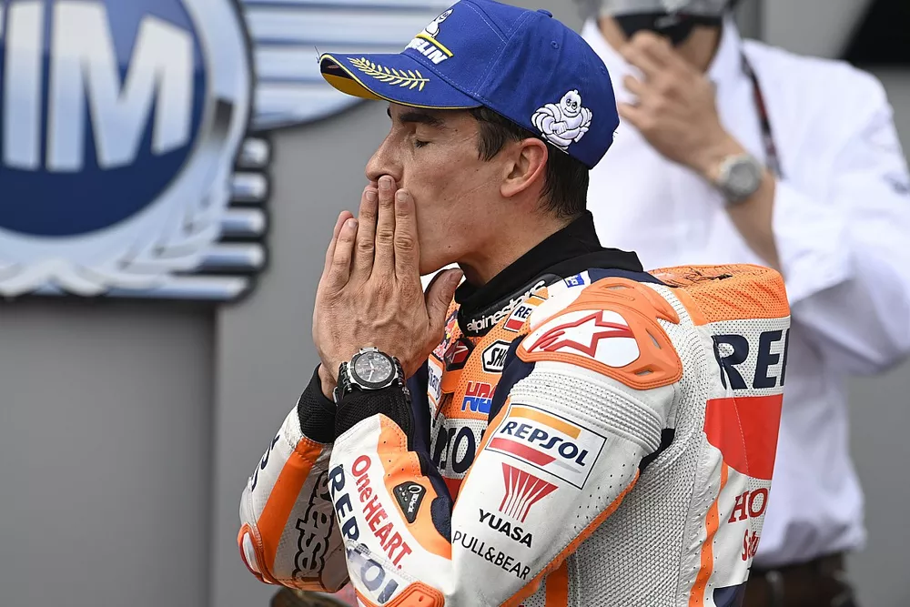 Ganador Marc M&aacute;rquez, Repsol Honda Team en Parc Ferme