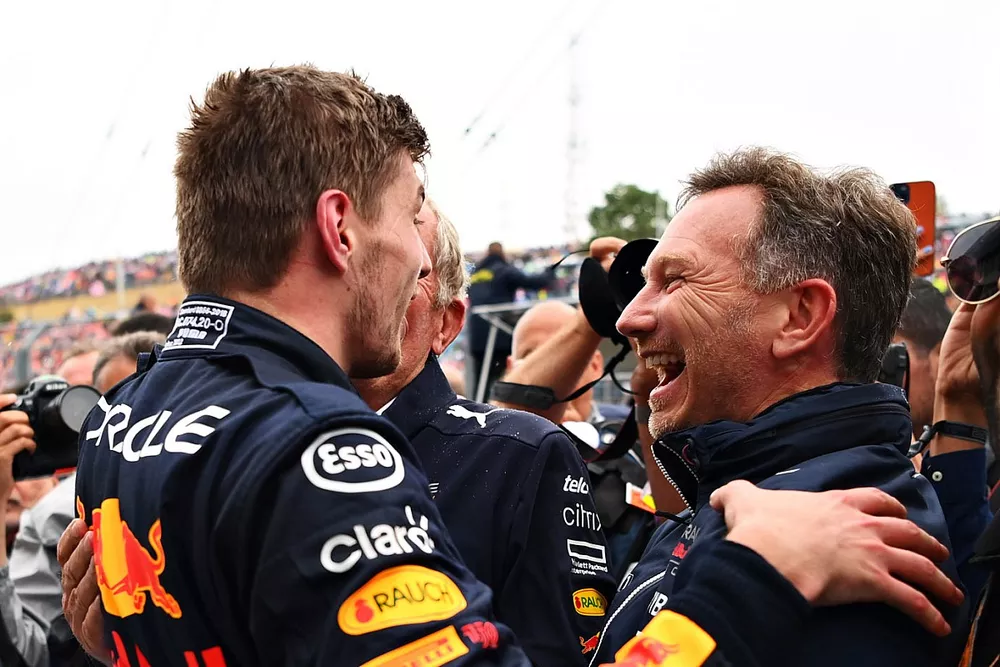 Le vainqueur Max Verstappen, Red Bull Racing, Christian Horner, team prinicpal, Red Bull Racing