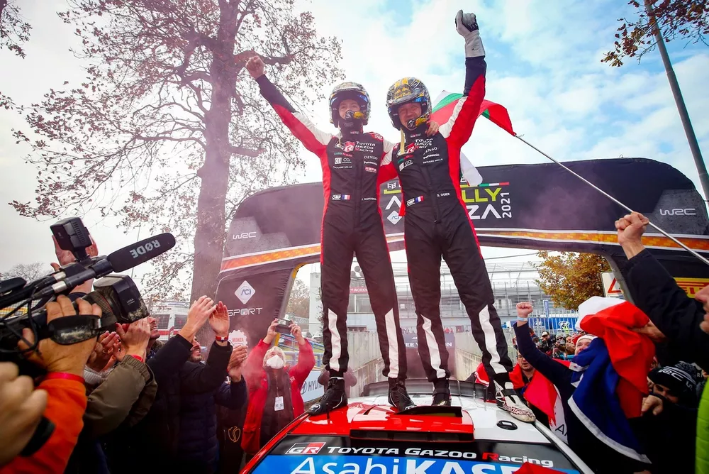 Winner and Champion S&eacute;bastien Ogier, Julien Ingrassia, Toyota Gazoo Racing WRT Toyota Yaris WRC