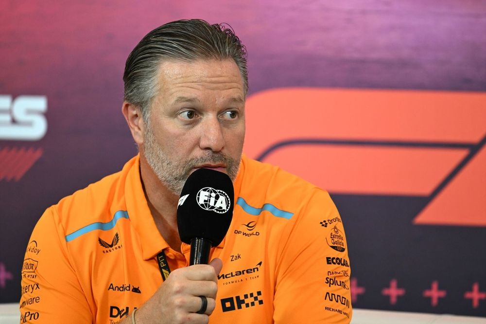 Zak Brown, CEO, McLaren Racing, in the Team Principals Press Conference