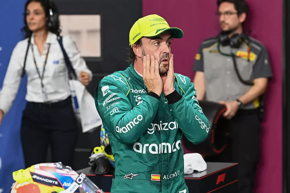 Fernando Alonso, Aston Martin F1 Team, tras la clasificaci&oacute;n