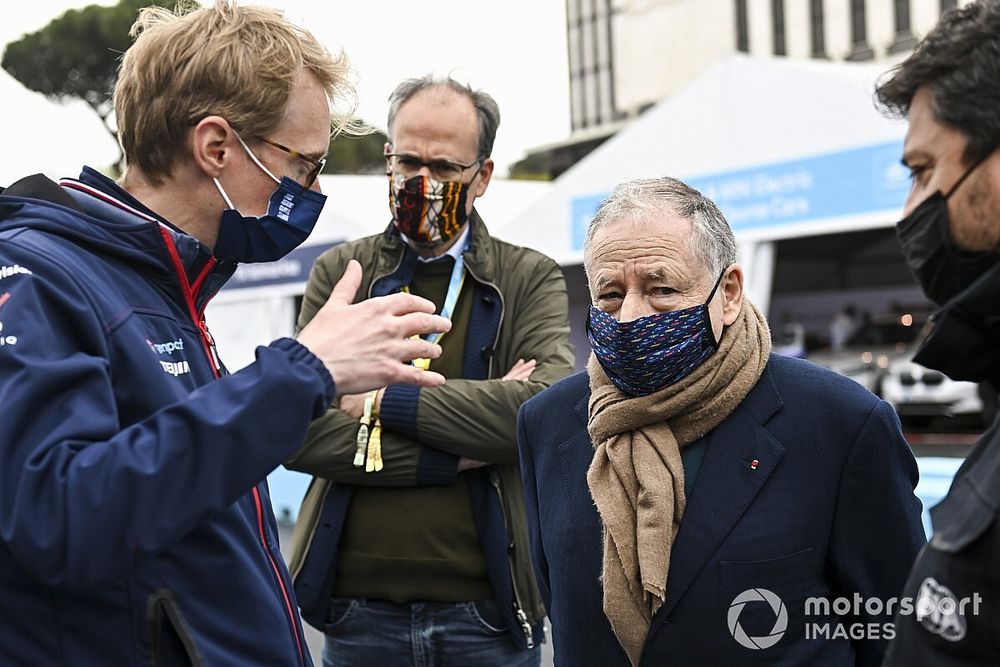Sylvain Filippi, director de Envision Virgin Racing, Jean Todt, presidente de la FIA