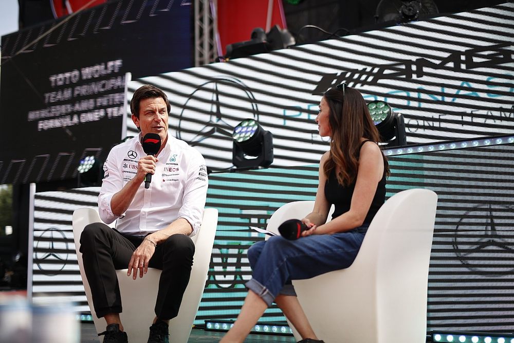 Toto Wolff, Team Principal and CEO, Mercedes-AMG, is interviewed on stage