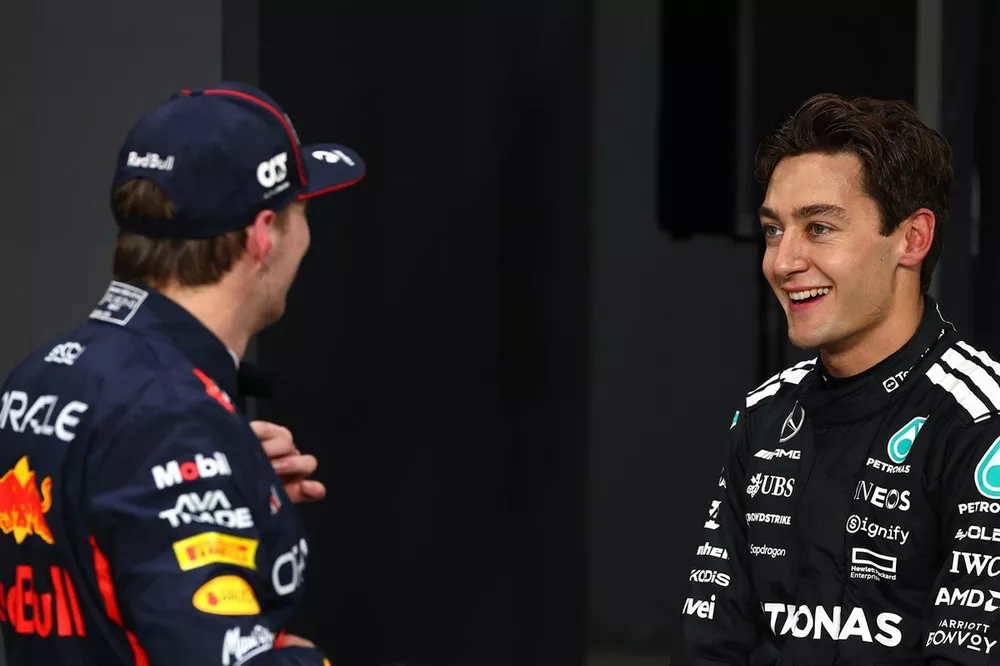 Max Verstappen, Red Bull Racing, George Russell, Mercedes