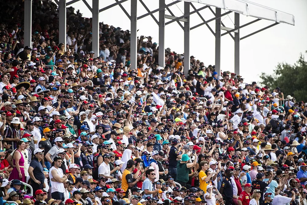 Fans fill out a grandstand