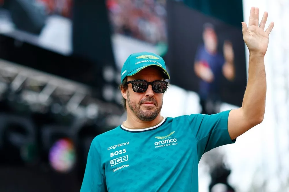 Fernando Alonso, Aston Martin F1 Team, during the fan forum