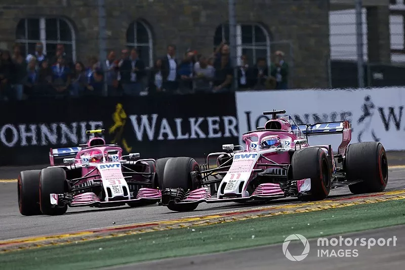 Sergio Perez, Racing Point Force India VJM11, Esteban Ocon, Racing Point Force India VJM11
