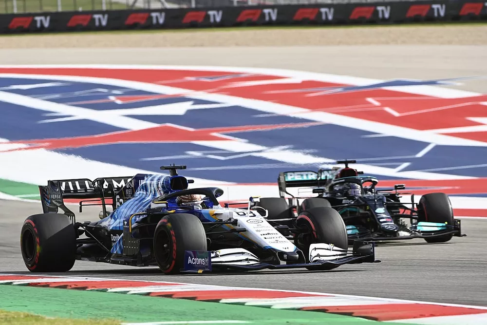 George Russell, Williams FW43B, Lewis Hamilton, Mercedes W12