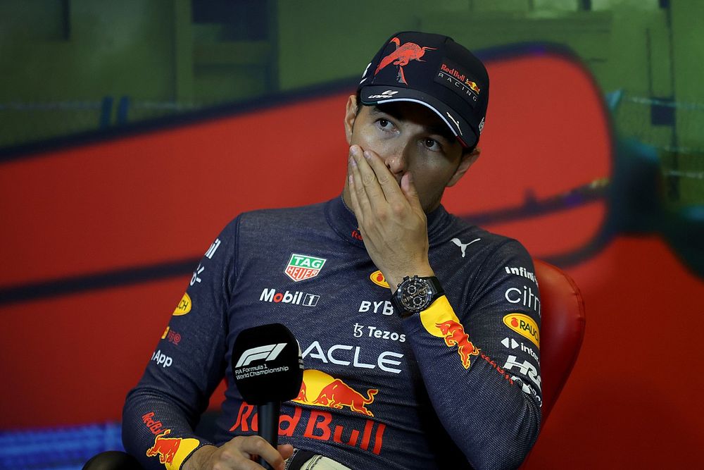 Sergio Pérez, Red Bull Racing, en la rueda de prensa
