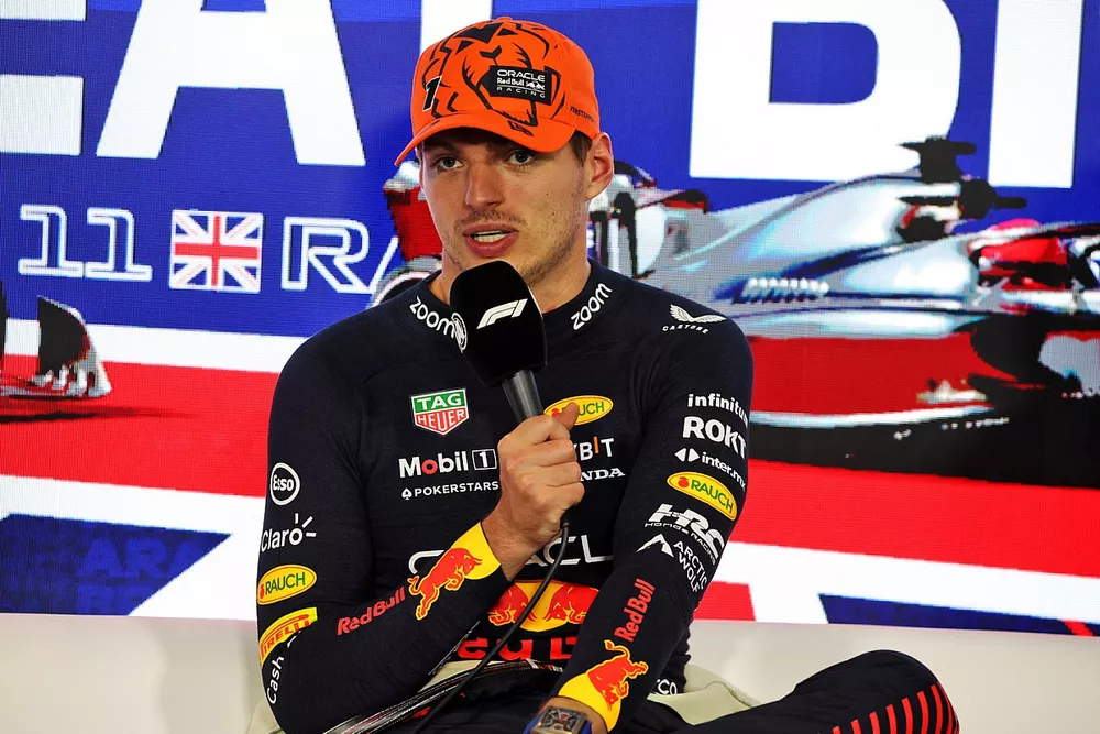Max Verstappen, Red Bull Racingduring the post-race press conference