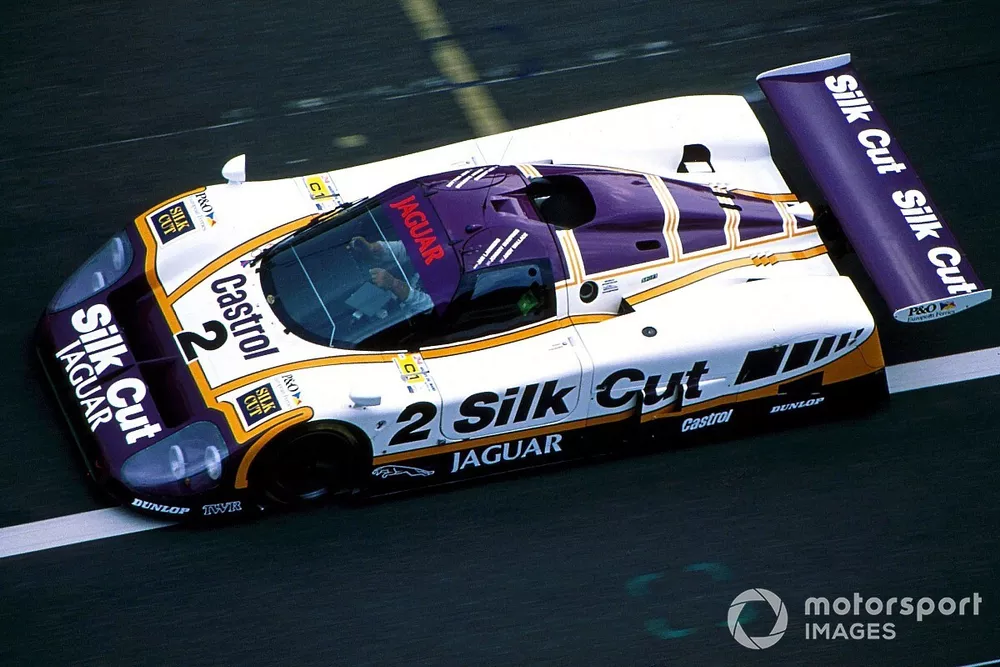 The race winning Silk Cut Jaguar XJR-9 LM of Jan Lammers (NED), Johnny Dumfries (John Colum Crichton-Stuart, Earl of Dumfries) (GBR) and Andy Wallace (GBR)