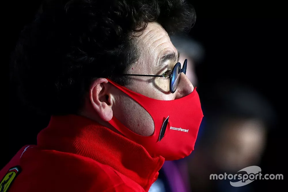 Mattia Binotto, Team Principal Ferrari, lors de la conf&eacute;rence de presse 