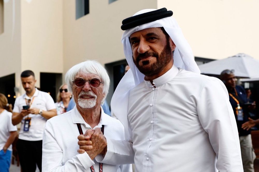 Bernie Ecclestone and Mohammed ben Sulayem, FIA President in the Paddock  