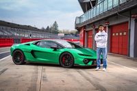 Pecco Bagnaia, en pista en Imola con el Lamborghini Temerario