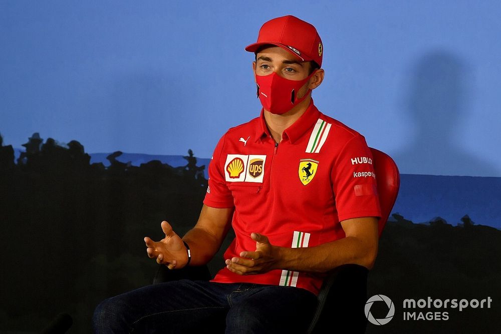 Charles Leclerc, Ferrari in the press conference 