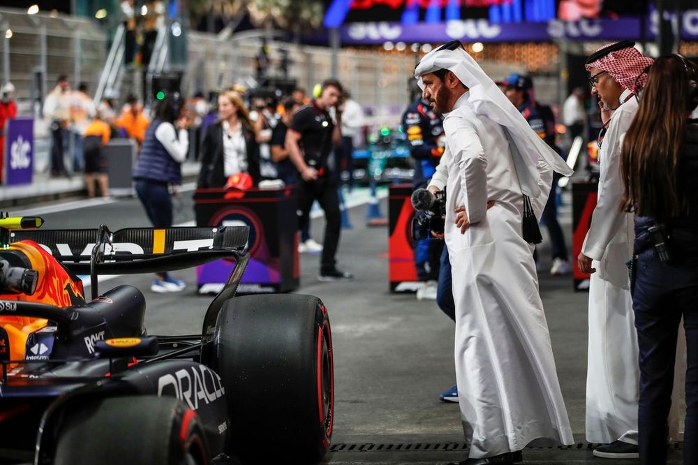 Mohammed Ben Sulayem, President, FIA, in Parc Ferme