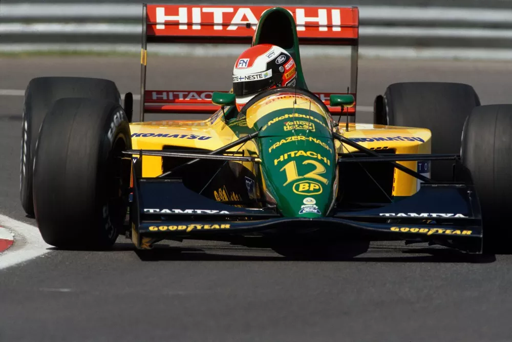 Johnny Herbert, Lotus 107-Ford, retired.