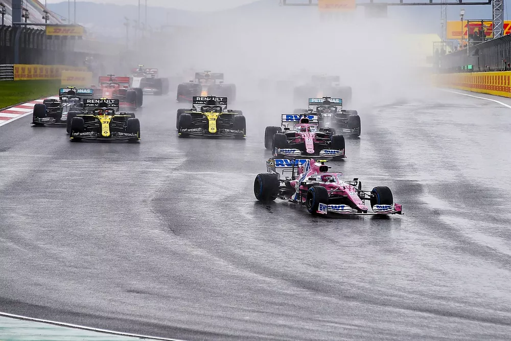 Lance Stroll, Racing Point RP20, Sergio Perez, Racing Point RP20, Daniel Ricciardo, Renault F1 Team R.S.20, Esteban Ocon, Renault F1 Team R.S.20, Lewis Hamilton, Mercedes F1 W11