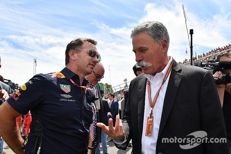 Christian Horner, Red Bull Racing Team Principal and Chase Carey, Chief Executive Officer and Execut