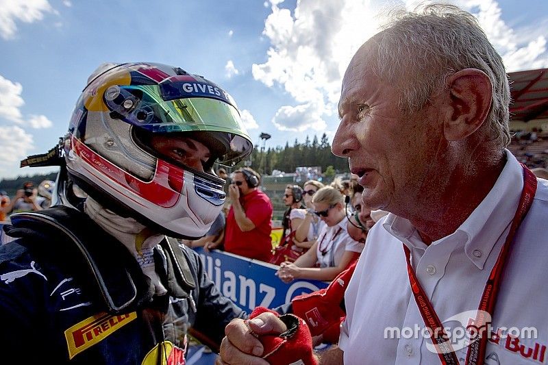 Carrera ganador Pierre Gasly, PREMA con el Dr. Helmut Marko