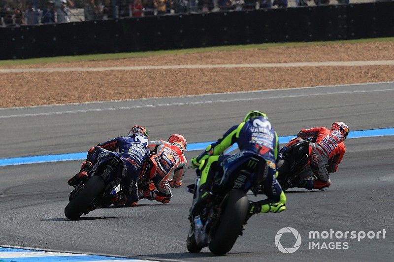 Dovizioso.Marc Marquez, Repsol Honda Team, Maverick Vi&ntilde;ales, Yamaha Factory Racing, Valentino Rossi, Yamaha Factory Racing