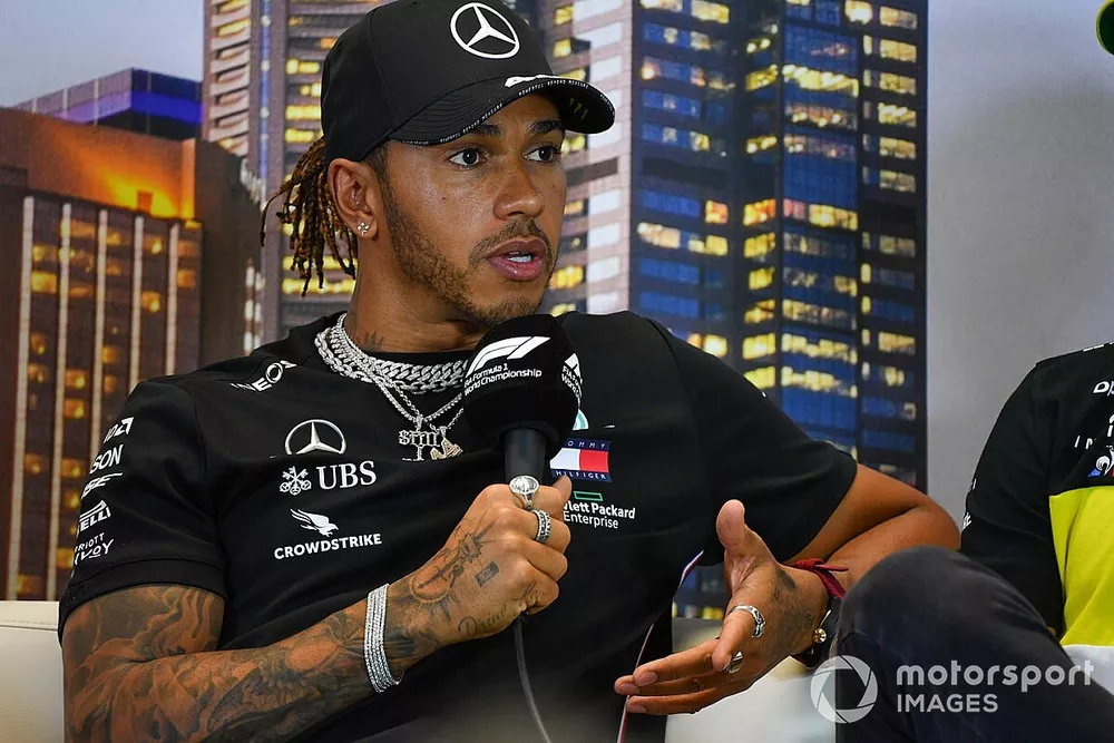 Lewis Hamilton, Mercedes-AMG Petronas F1, en conf&eacute;rence de presse