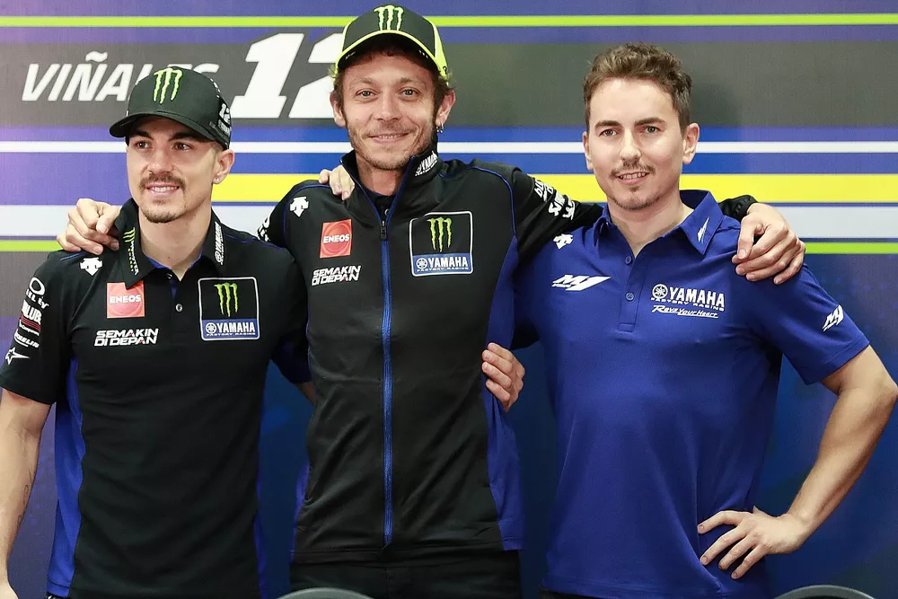 Maverick Vinales, Yamaha Factory Racing, Valentino Rossi, Yamaha Factory Racing, Jorge Lorenzo, Yamaha Factory Racing