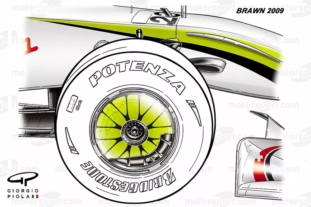 Cubierta de llanta delantera Brawn BGP 001