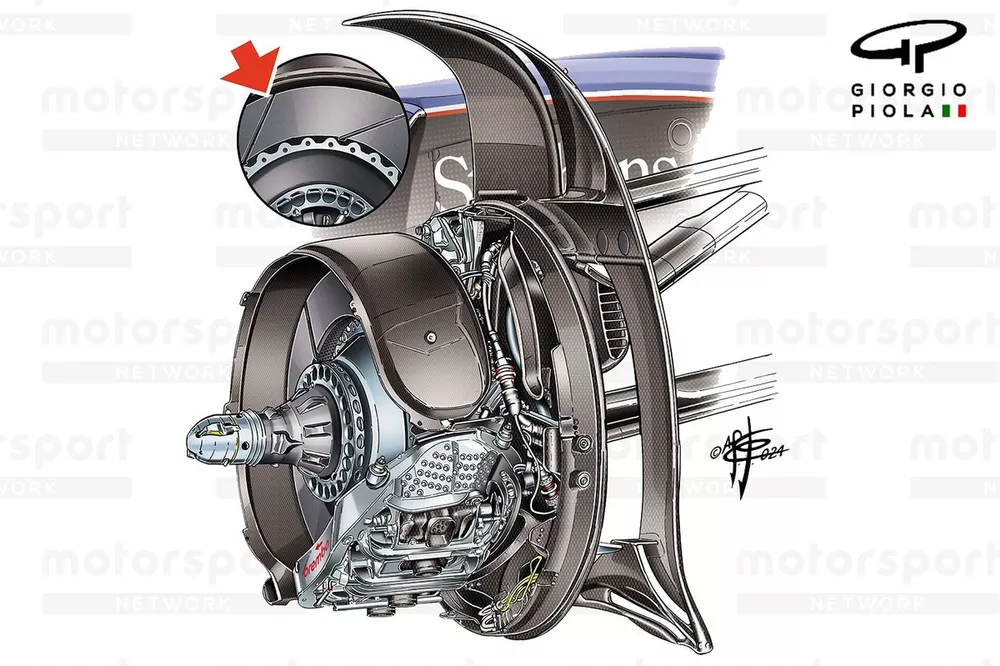 Detalle del disco de freno del Williams FW46
