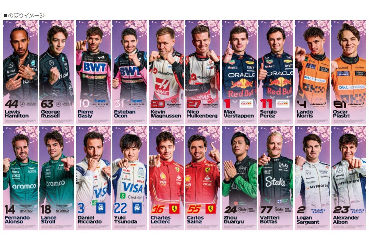 F1 日本GP 2024 応援のぼり #3 ダニエル・リカルド F1日本GPで使用“ドライバー応援のぼり”、開催後にチャリティ販売