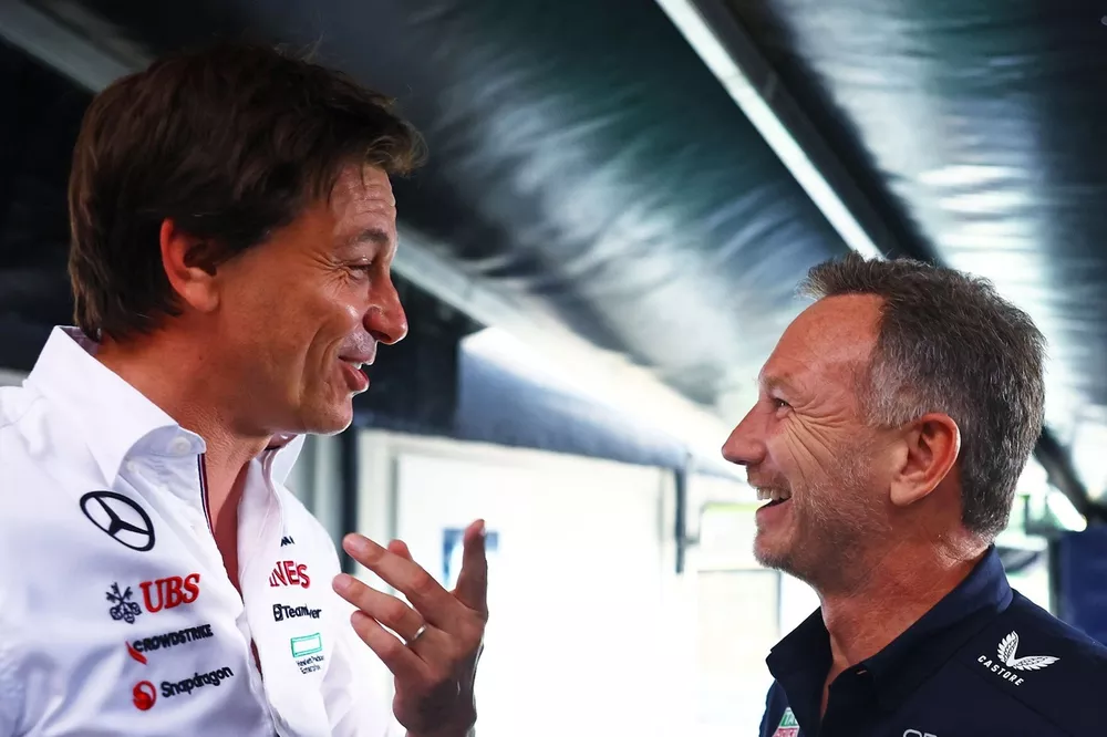 Toto Wolff, Team Principal en CEO, Mercedes-AMG, Christian Horner, Team Principal, Red Bull Racing
