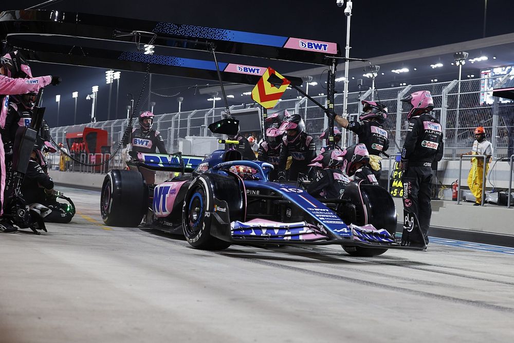 Pierre Gasly, Alpine A523, in the pits