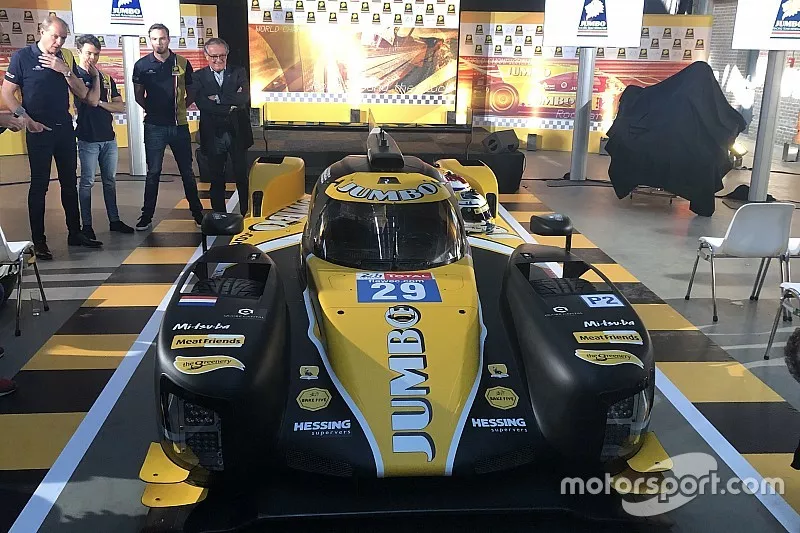 La pr&eacute;sentation du Racing Team Nederland avec Frits van Eerd, Nyck de Vries, Giedo van der Garde et Giancarlo Minardi